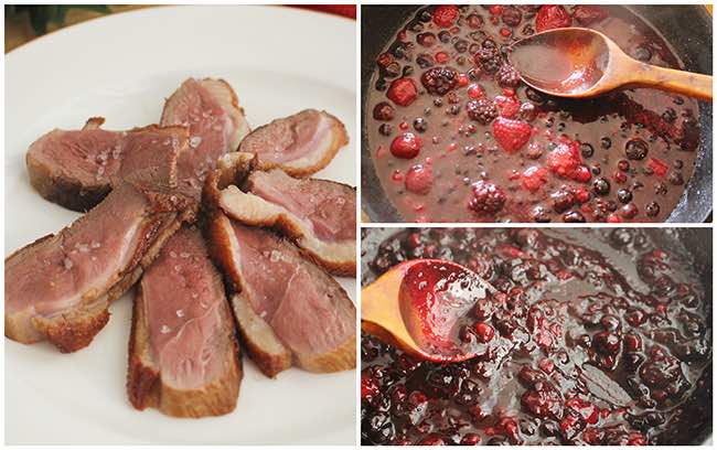 Magret de pato con salsa receta