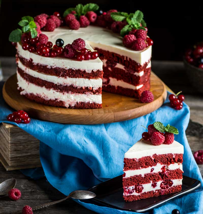 como decorar una tarta red velvet cake