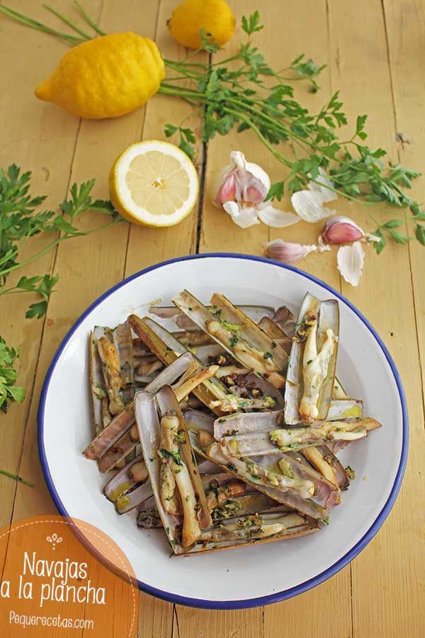 Navajas a la plancha receta