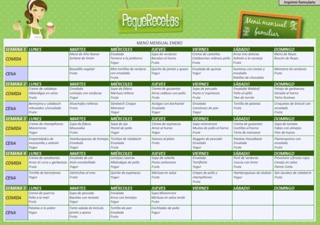 Menú semanal de enero, ¡combatimos el frío!