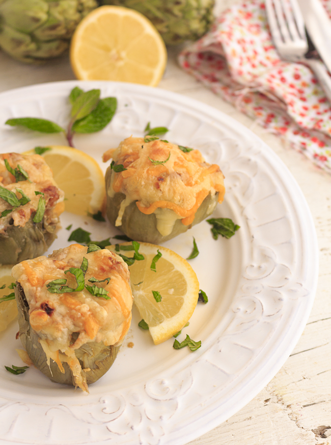 alcachofas rellenas de atun