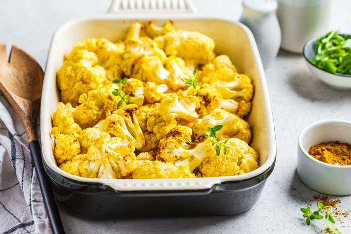 Coliflor al horno bajas calorías