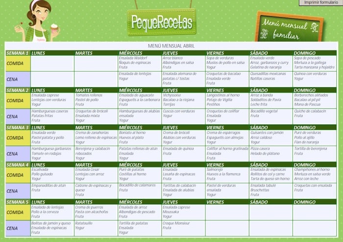 Menú de ABRIL: #YoMeQuedoEnCasa con recetas fáciles y ricas