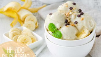 como hacer helado de platano receta