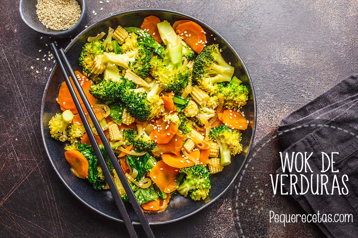 Wok de verduras estilo oriental (FÁCIL, rápido y sano) - PequeRecetas