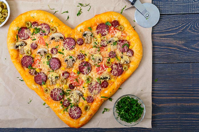 pizza corazón receta para san valentín