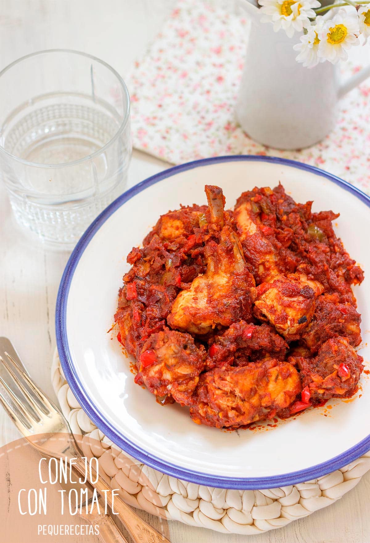 conejo con tomate receta facil