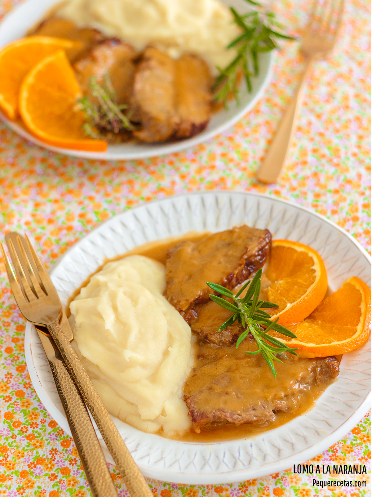 lomo de cerdo en salsa de naranja