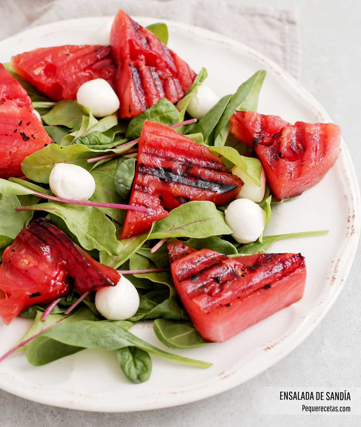 ensalada de sandia a la plancha