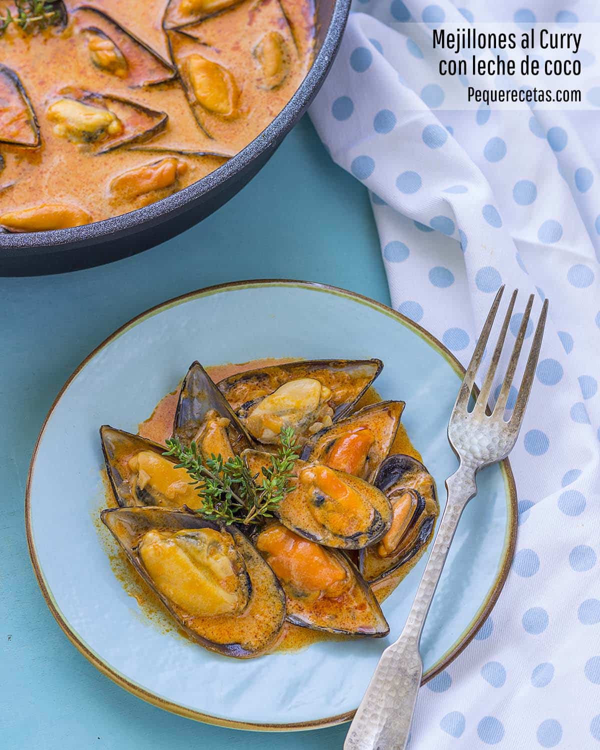 mejillones al curry con leche de coco receta