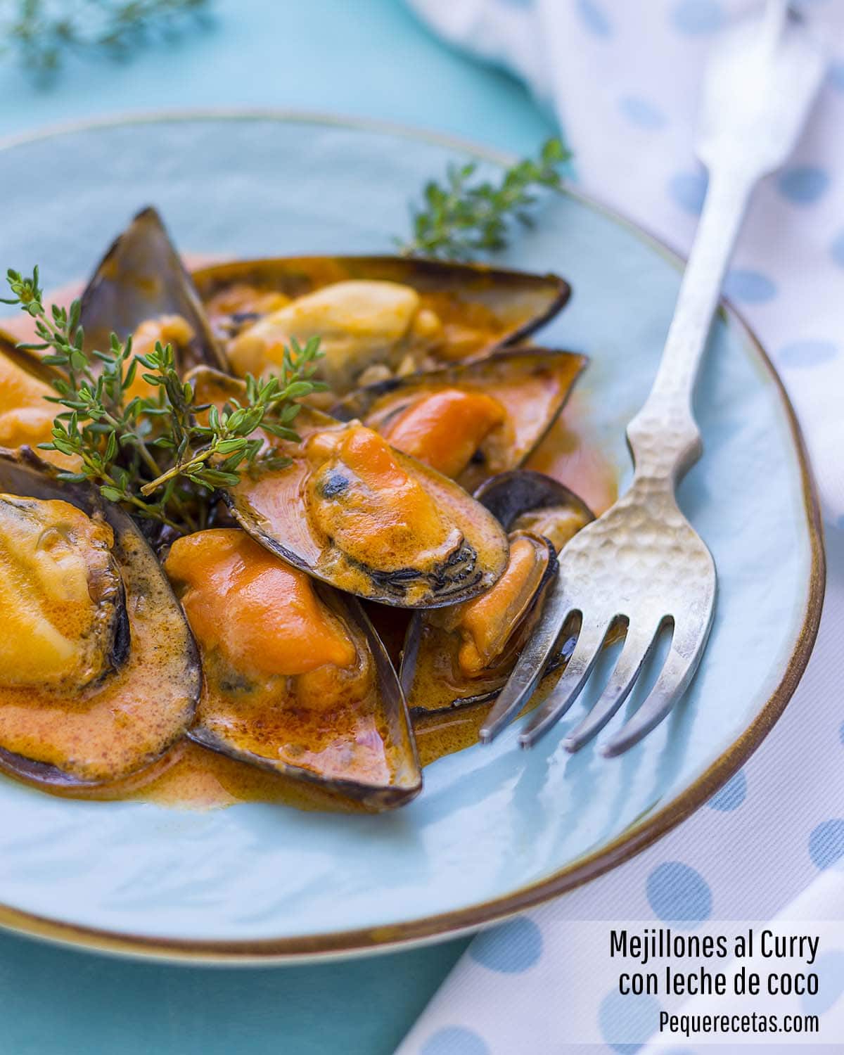 Mejillones al curry con leche de coco (receta estilo Thai)