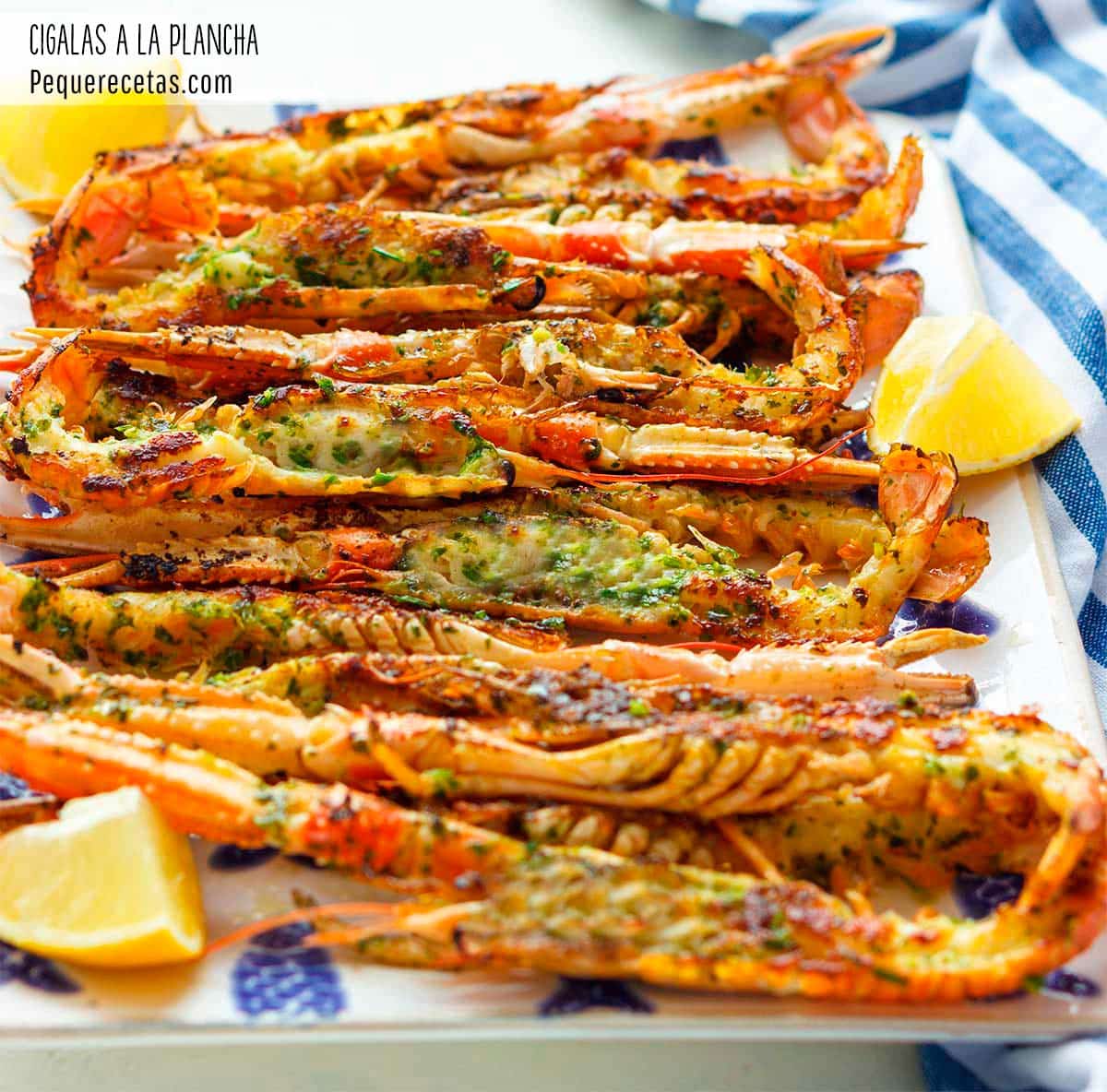 cigalas a la plancha con ajo y perejil receta