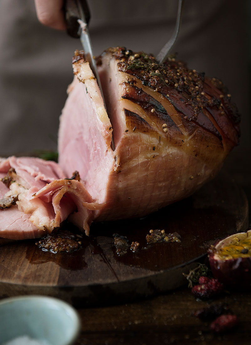 Jamón al horno glaseado