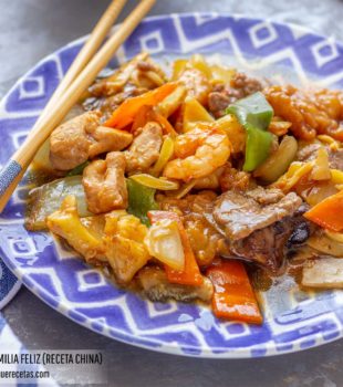 como hacer familia feliz receta chino