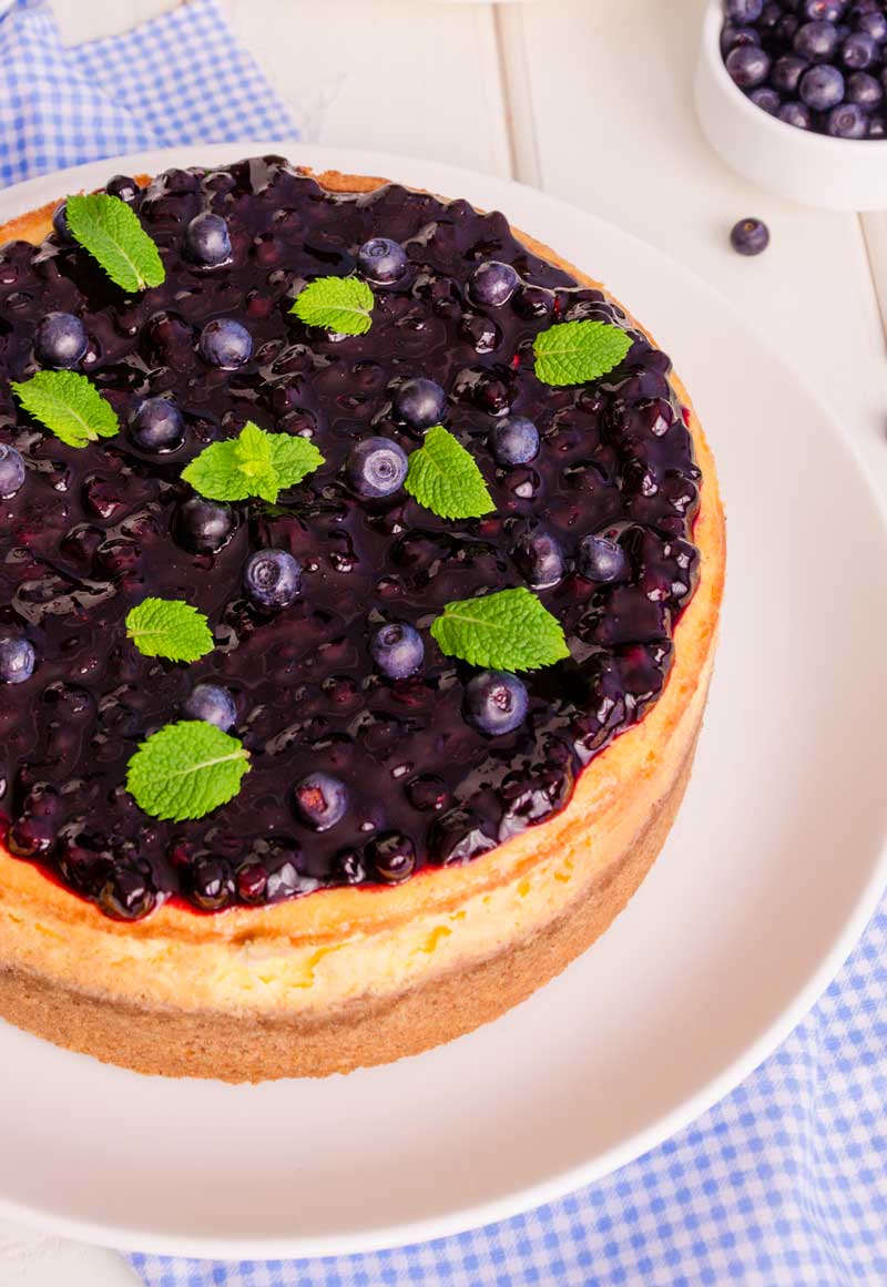 como hacer tarta de queso con arandanos al horno
