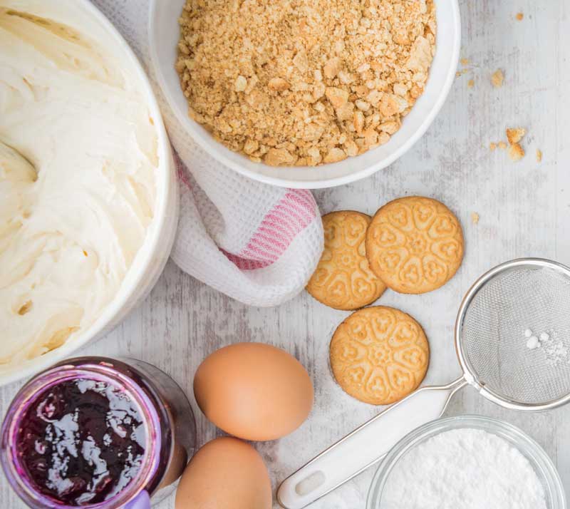 ingredientes tarta de queso con arandanos
