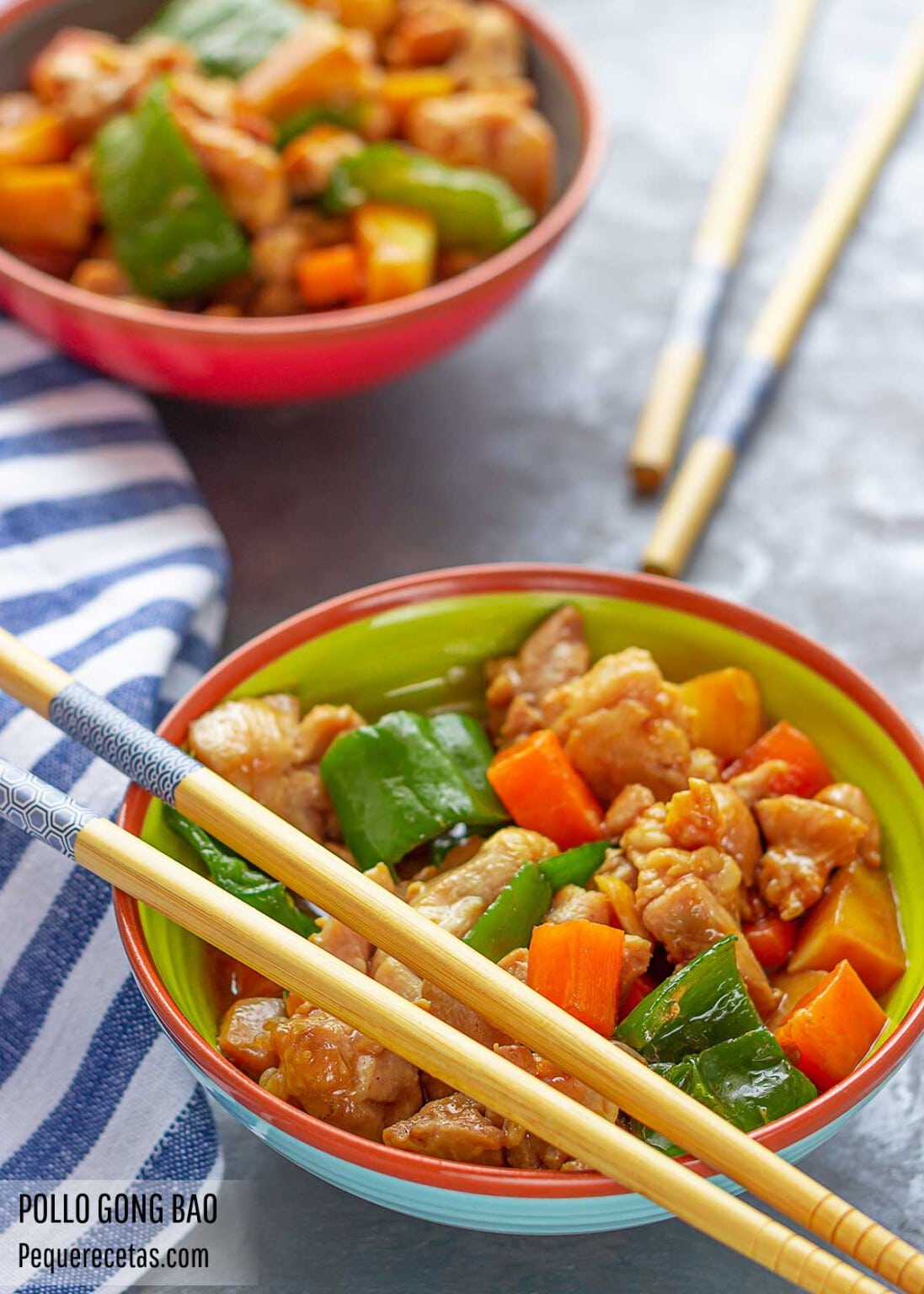 Pollo Gong Bao o Kung Pao (receta china tradicional de Sichuan