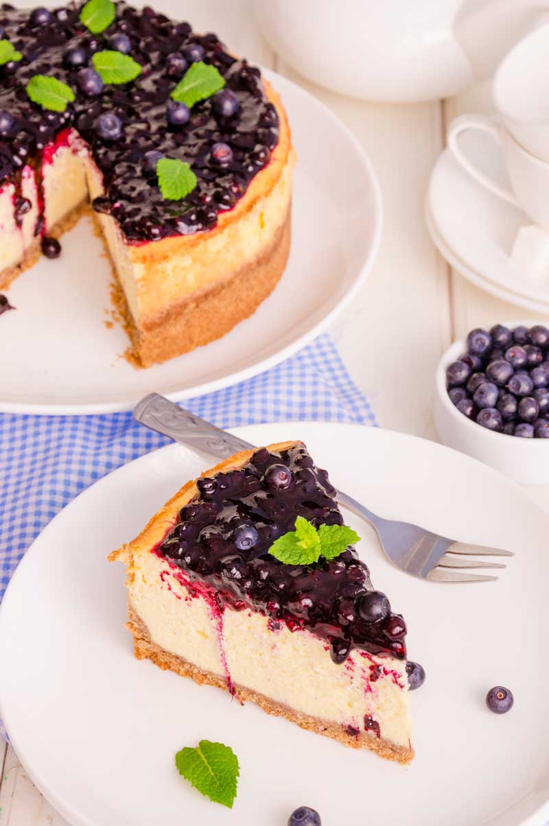 tarta de queso con mermelada de arándanos receta