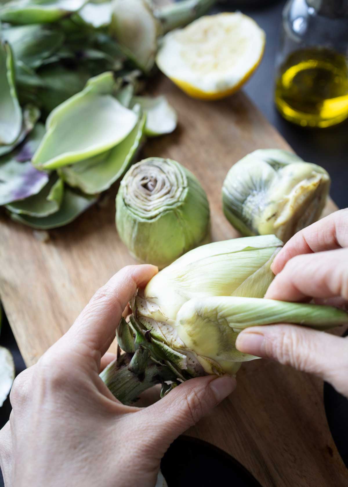 how to clean artichokes