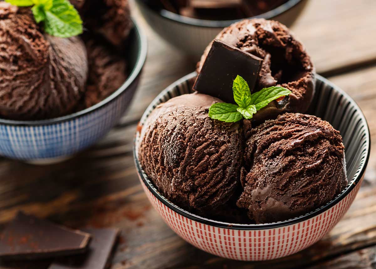 helado de chocolate cremoso