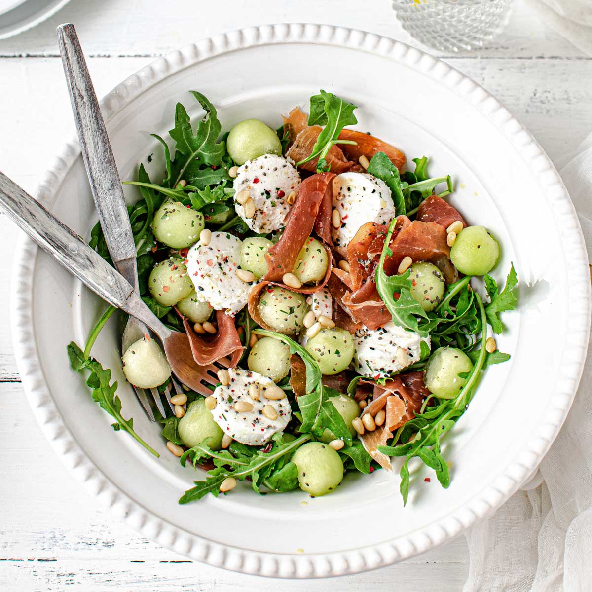 ensalada de melón con jamón