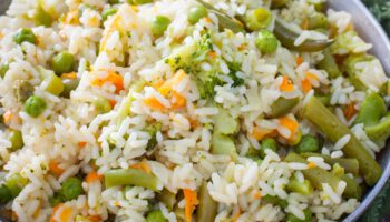arroz blanco con verduras receta
