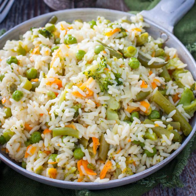 arroz blanco con verduras receta