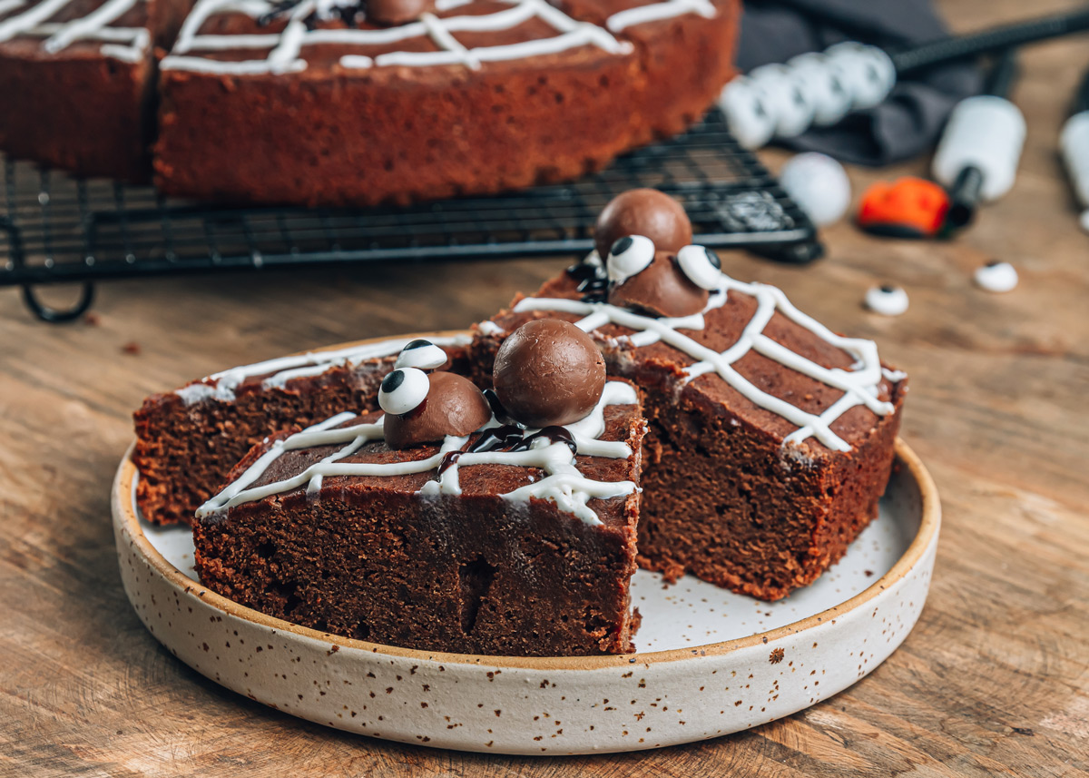 bizcocho de chocolate de Halloween