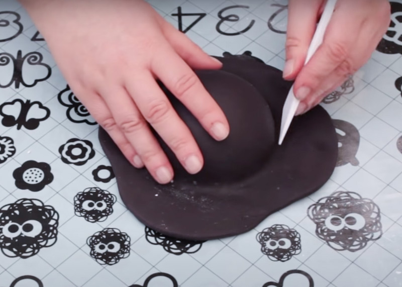 cabeza de tarta de Minnie con fondant