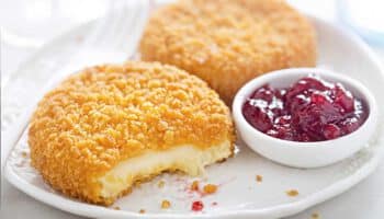 breaded and fried camembert