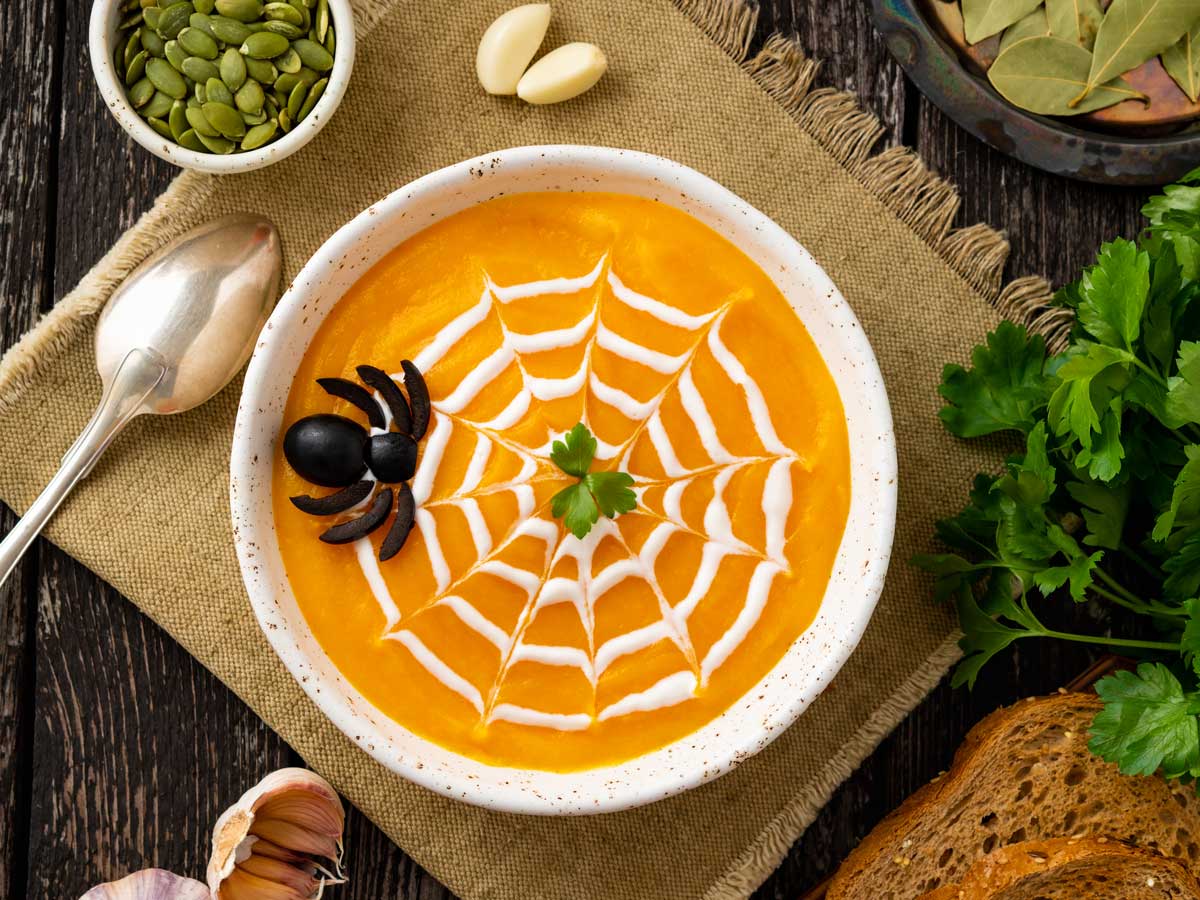 crema de calabaza de Halloween