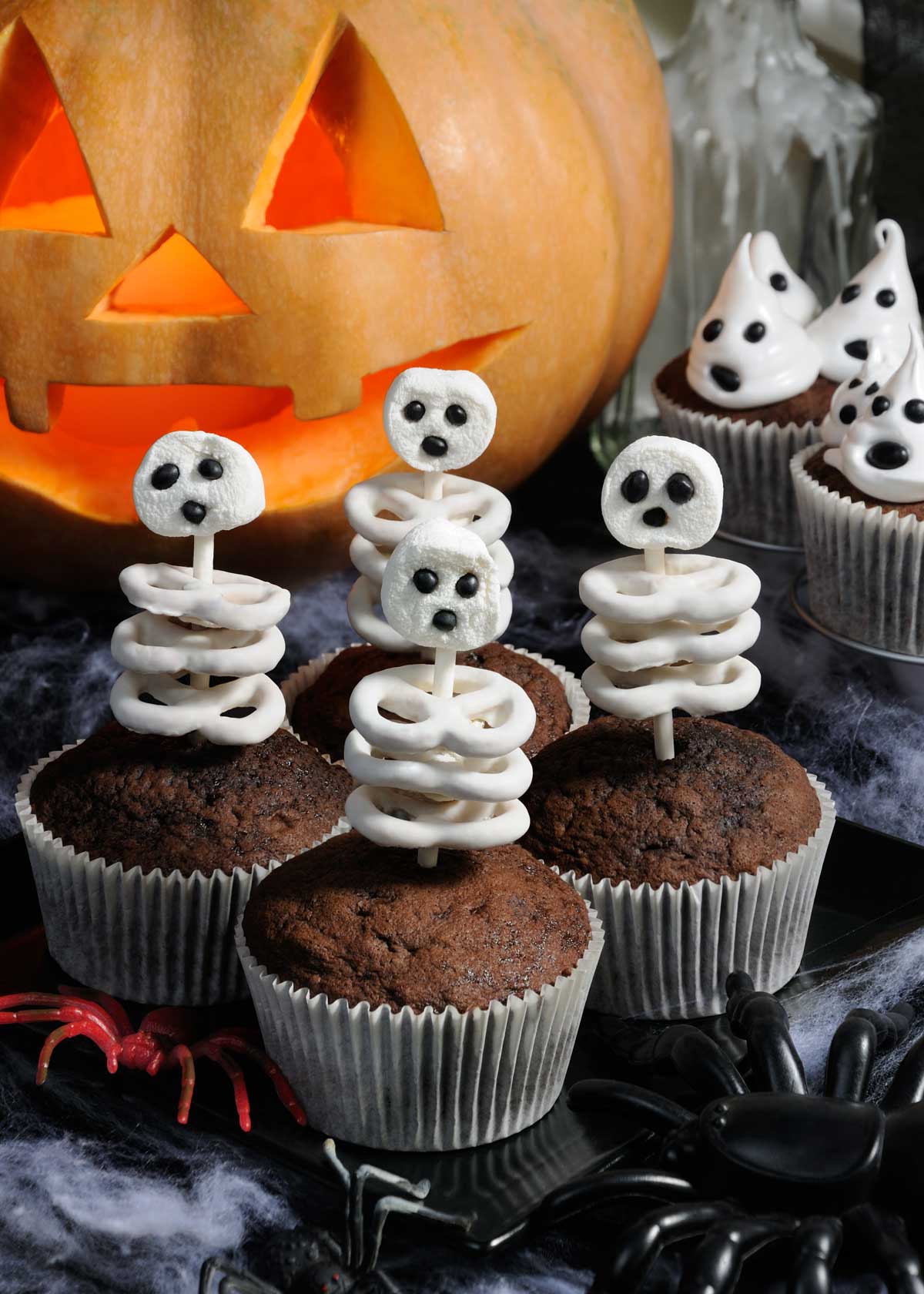 cupcakes esqueletos Halloween