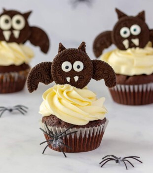 Cupcakes murciélago para Halloween