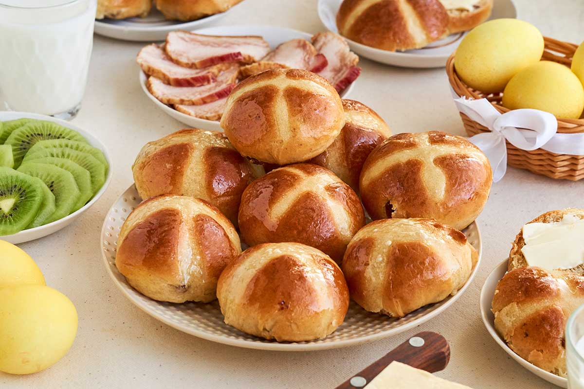 hot cross buns café da manhã de páscoa
