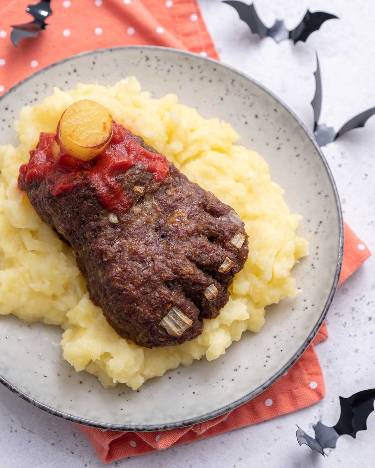 pastel de carne picada Halloween