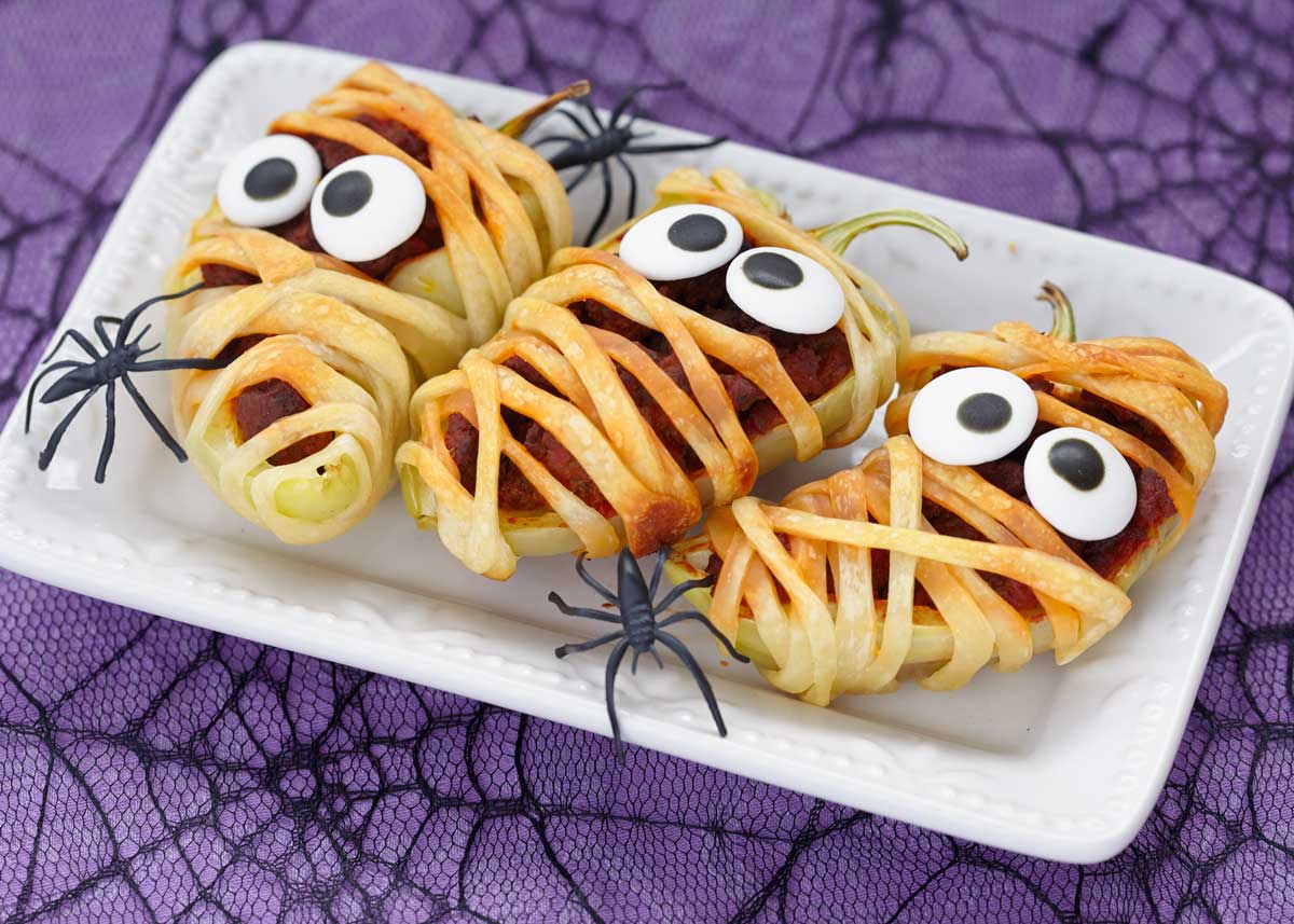 pimientos rellenos de Halloween