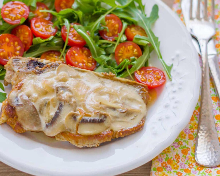 chuletas de cerdo con salsa