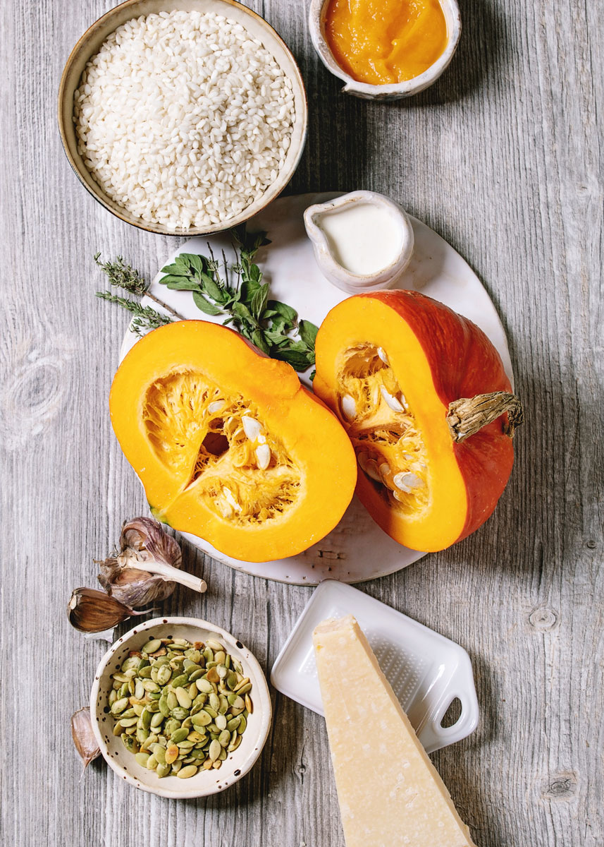 ingredientes risotto de calabaza
