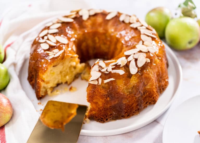 como hacer bizcocho de manzana y almendras