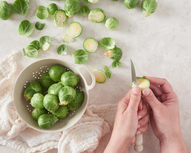 como cocinar coles de Bruselas