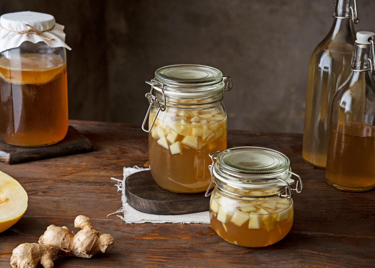 kombucha de jengibre y melón