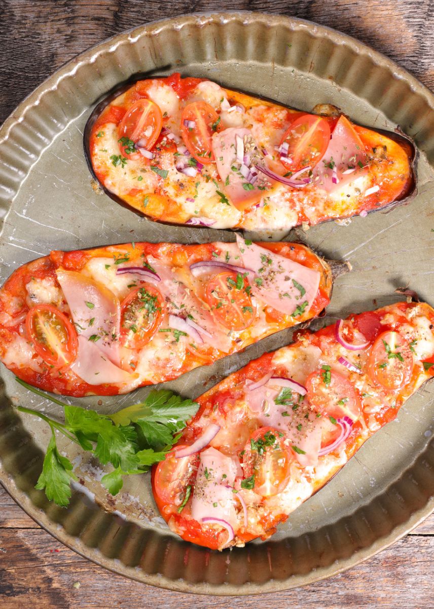 Eggplant with ham and cheese recipe
