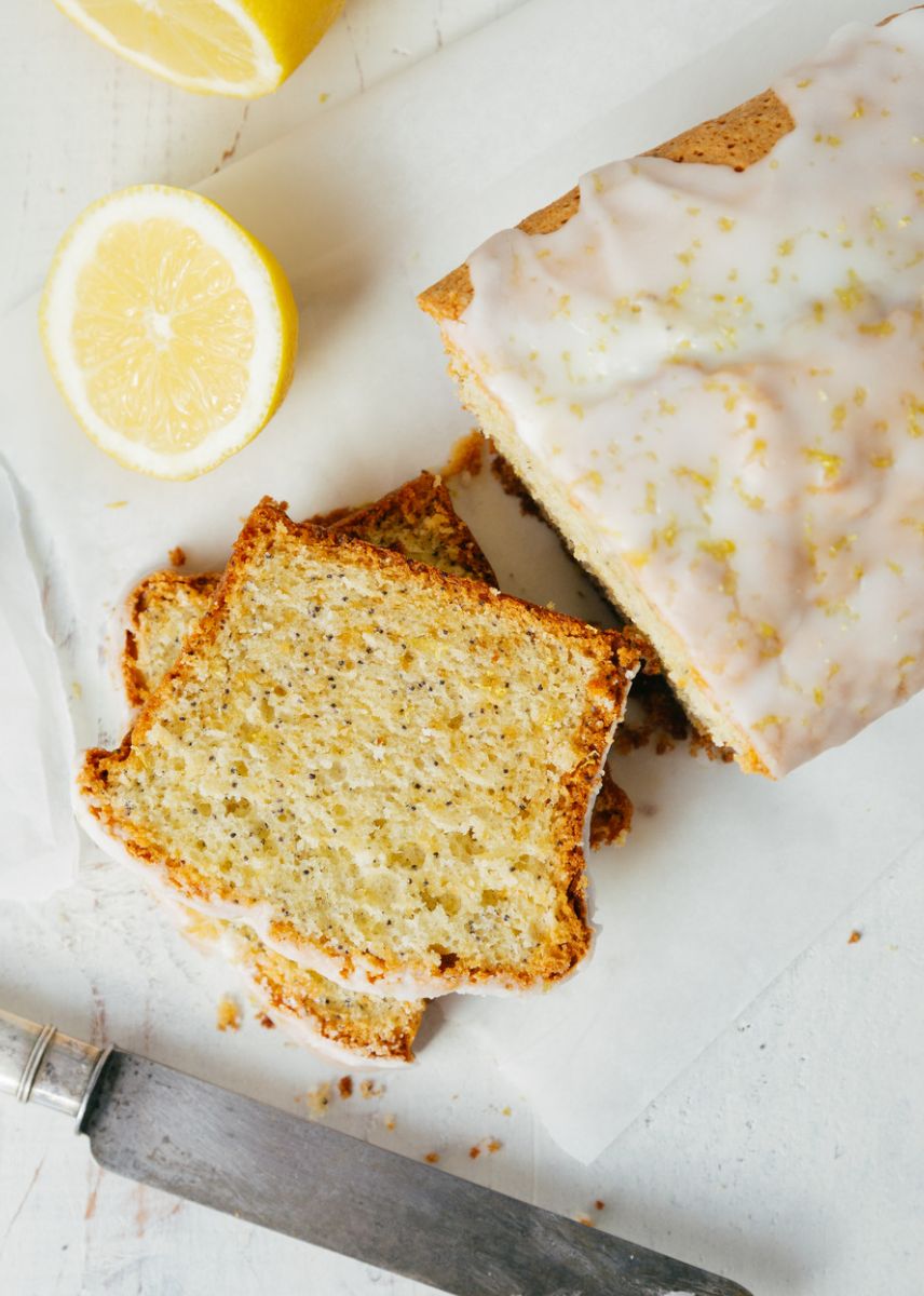gluten free lemon cake with frosting