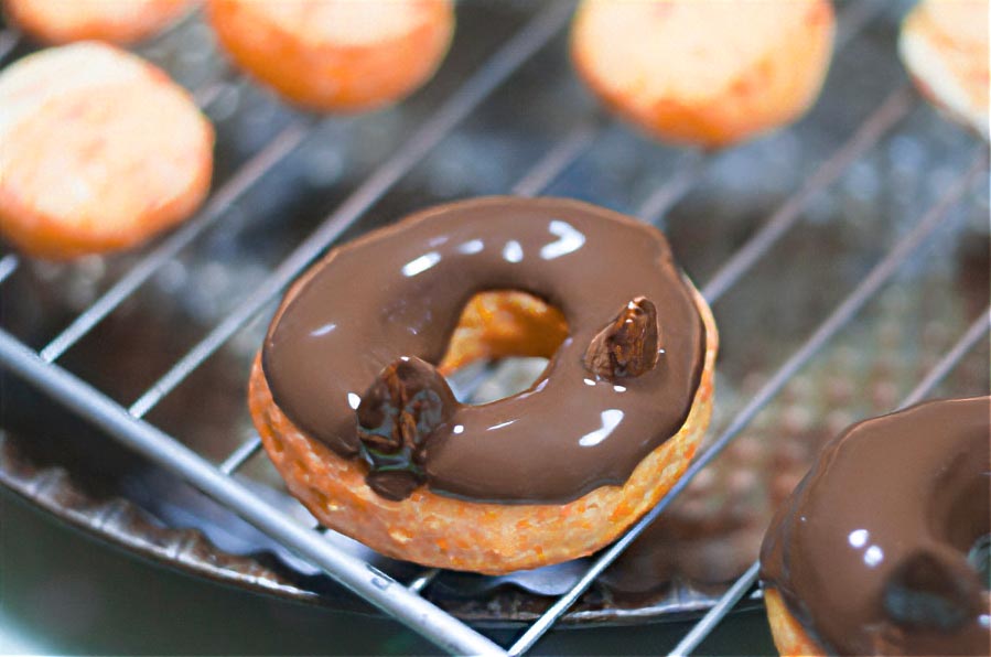pumpkin and chocolate donuts