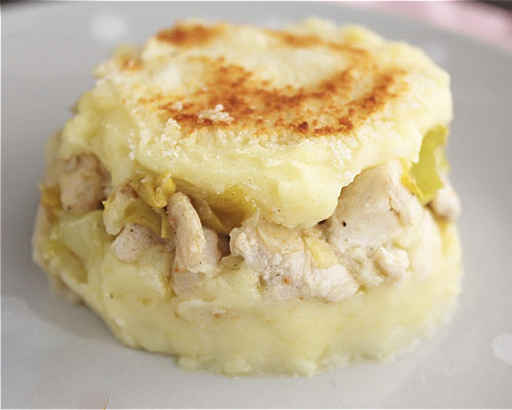 como hacer pastel de patatas y pollo