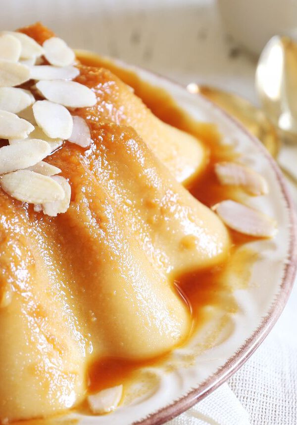 flan con leche de almendras casero