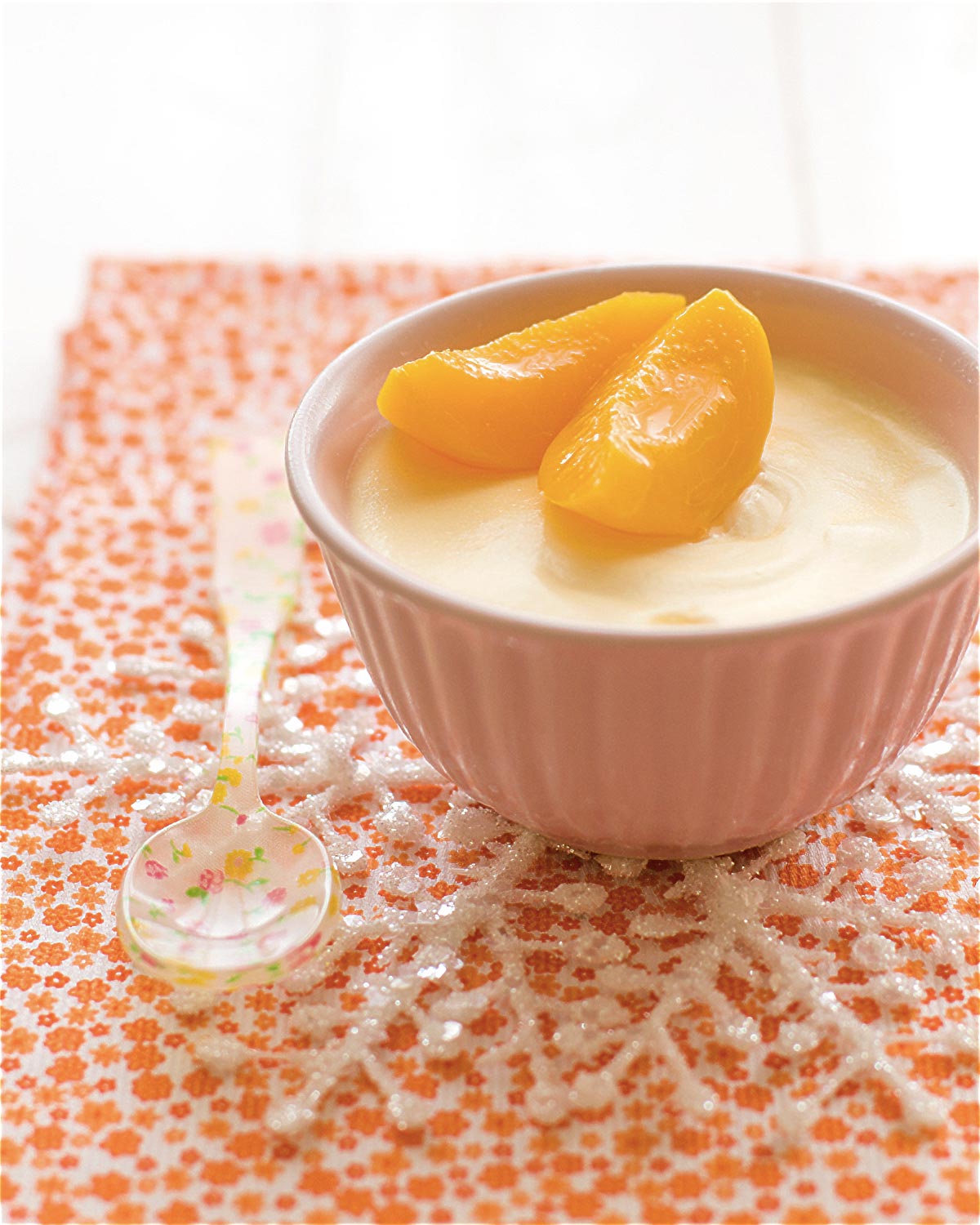 receta de mousse de melocotón en almíbar