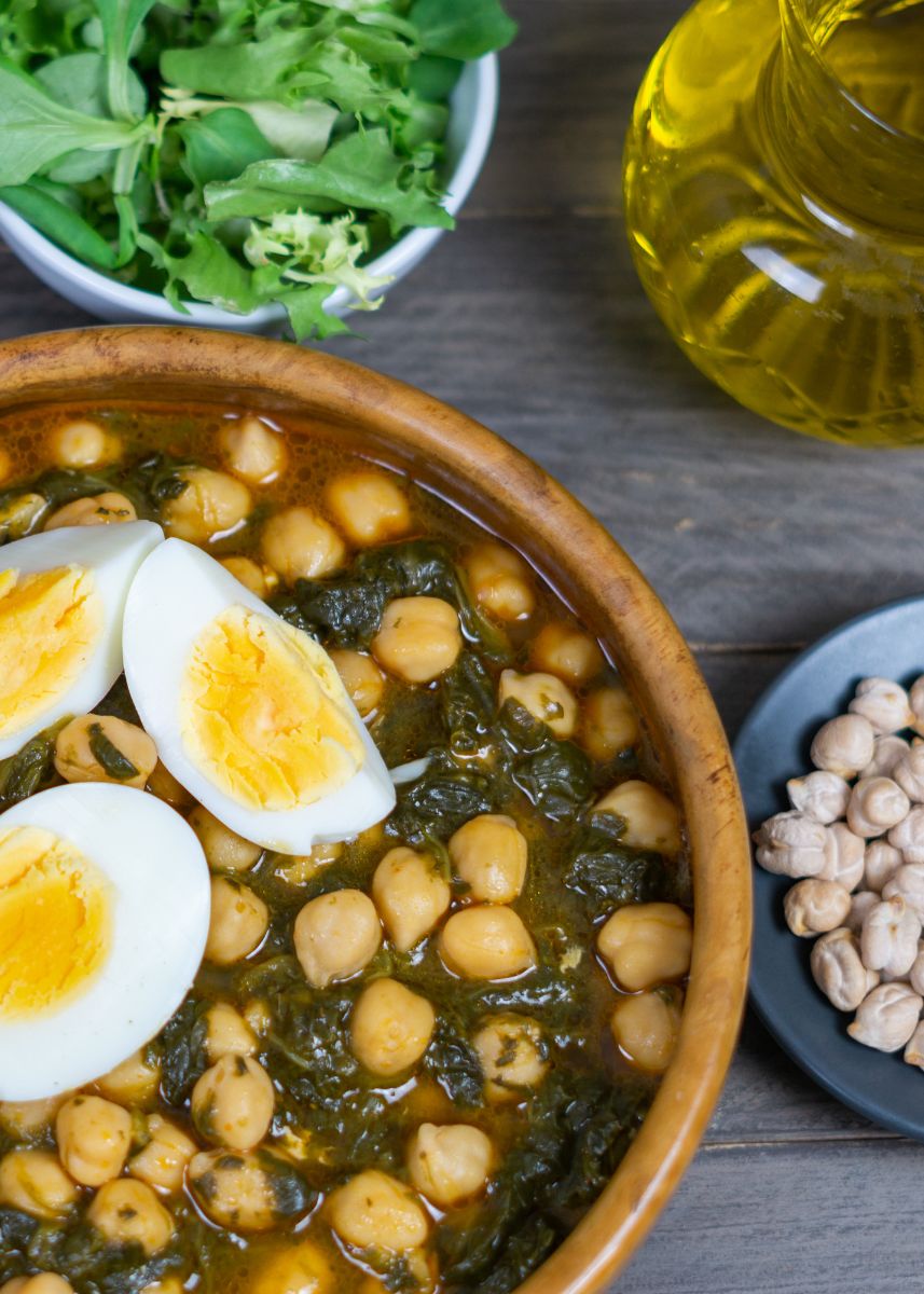 como hacer potaje de garbanzos con espinacas