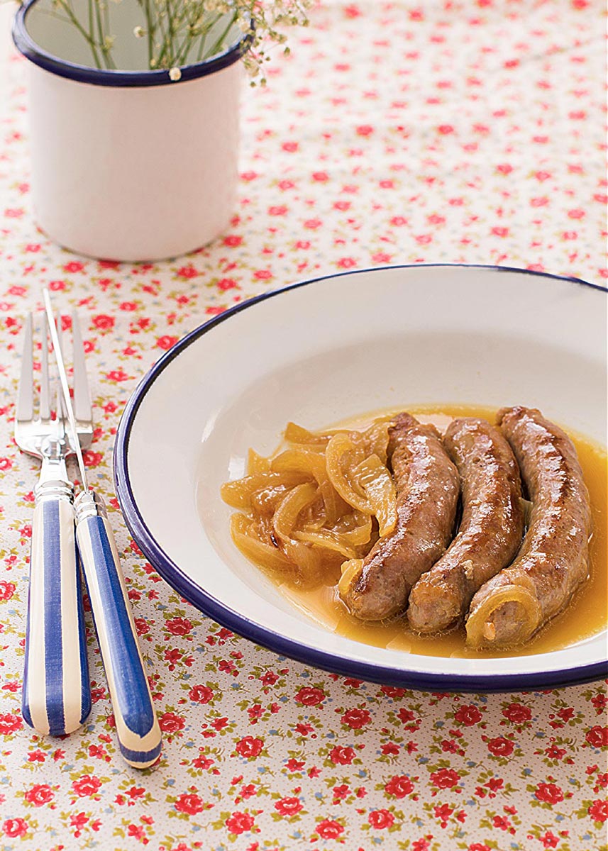 salchichas al vino blanco