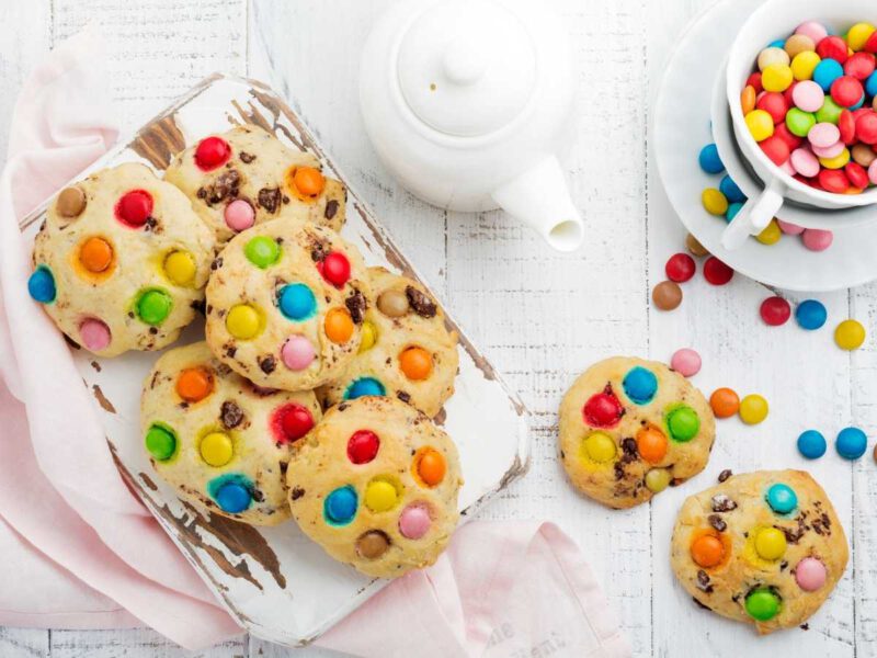 galletas de lacasitos o m&m's fáciles para niños